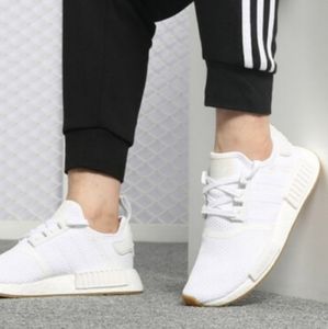 NWT adidas NMD_R1 All White Running Workout Shoes